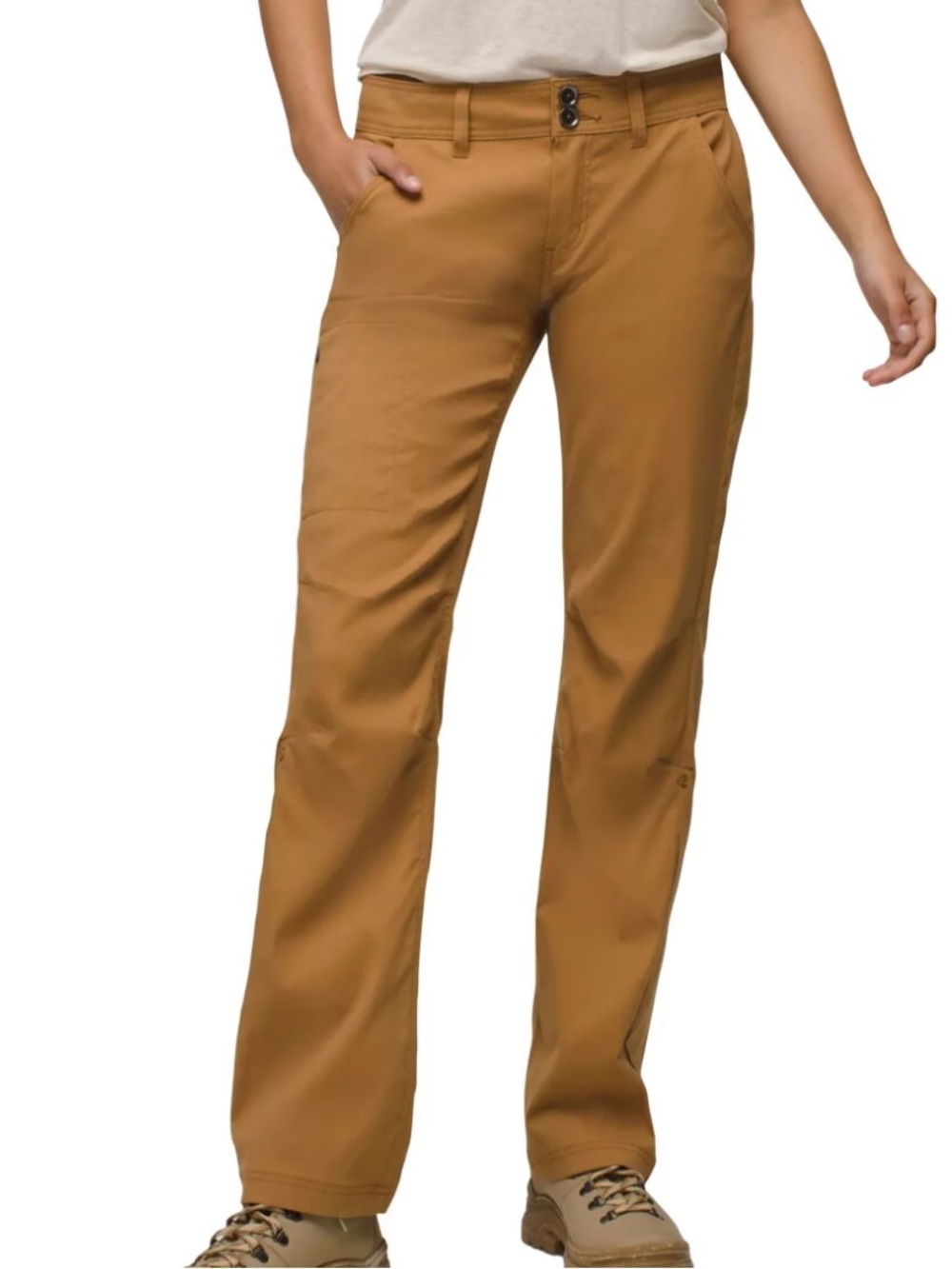 PrAna Women's Halle Roll up Hiking Climbing Pants Tan Orange Size 14